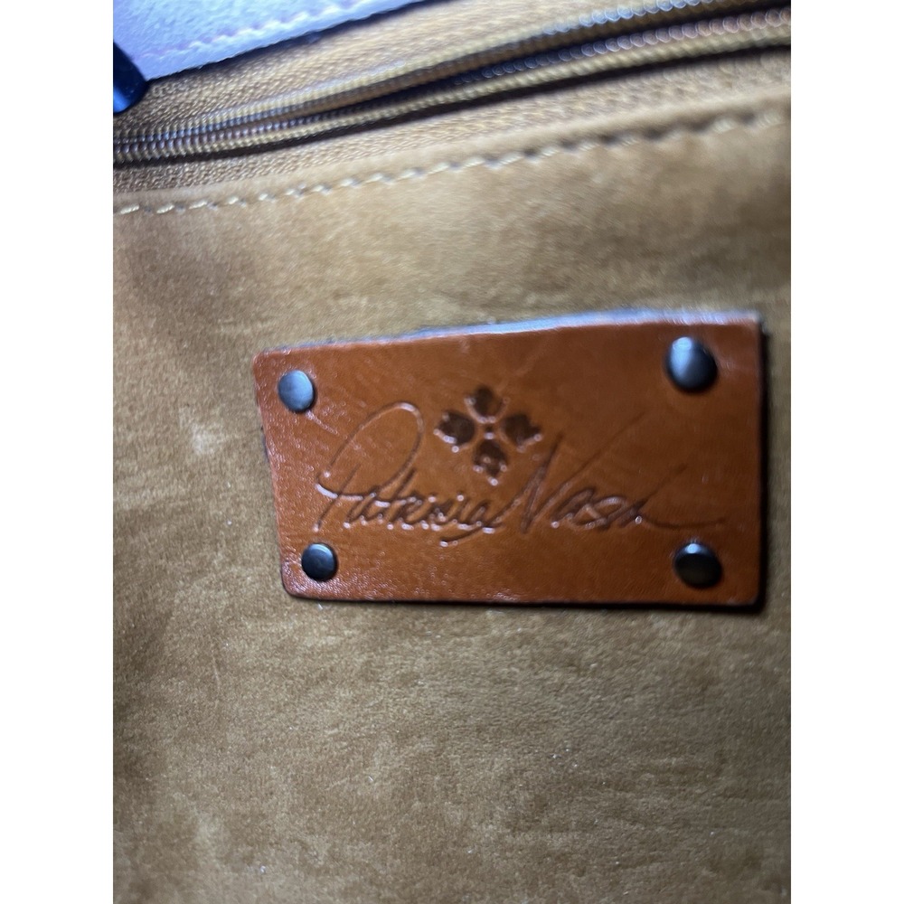 Patricia Nash Pink Embossed Crossbody Bag Snap Flap Zip Top Silver Hardware - Picture 8 of 11